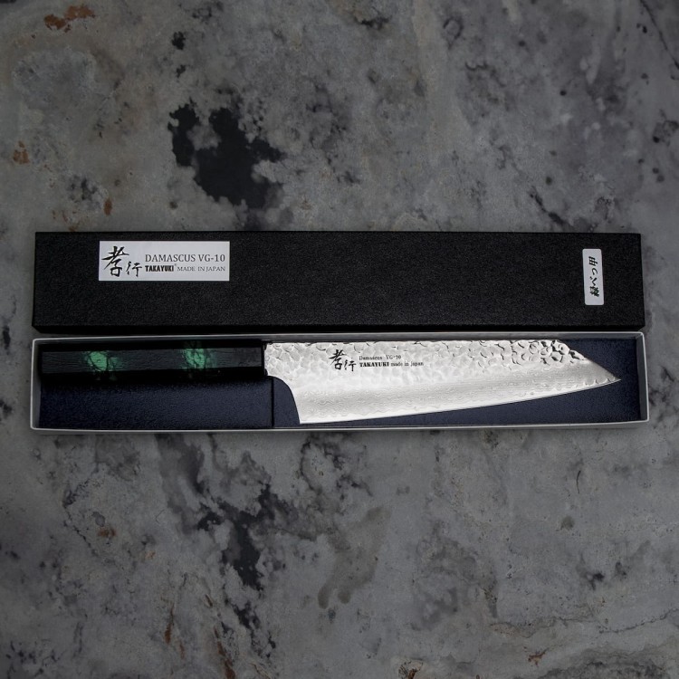 Sakai Takayuki Nanairo VG-10 Green Japoński Nóż Kengata 19 cm