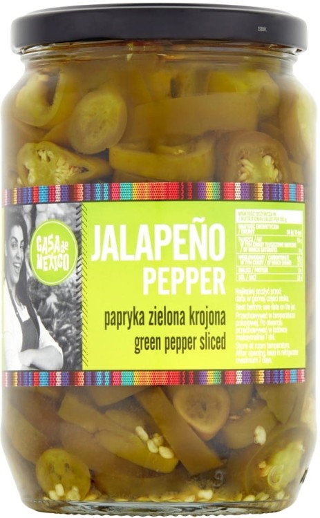 Papryka Zielona Jalapeno Krojona Green Pepper 670g CASA DE MEXICO
