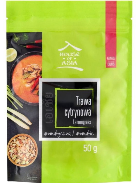 Trawa Cytrynowa Suszona Cięta Lemon Grass Premium 50g HOUSE OF ASIA