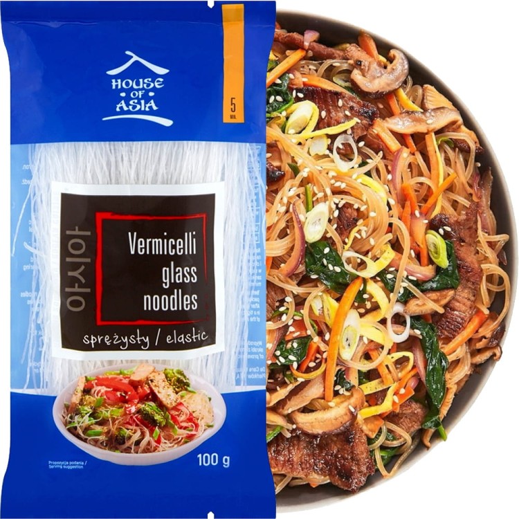 Makaron Sojowy Vermicelli Nitki Przeźroczysty Sprężysty 100g HOUSE OF ASIA