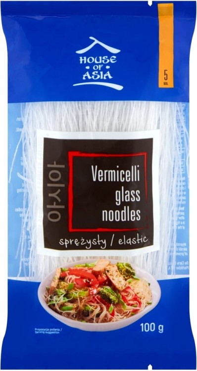 Makaron Sojowy Vermicelli Nitki Przeźroczysty Sprężysty 100g HOUSE OF ASIA