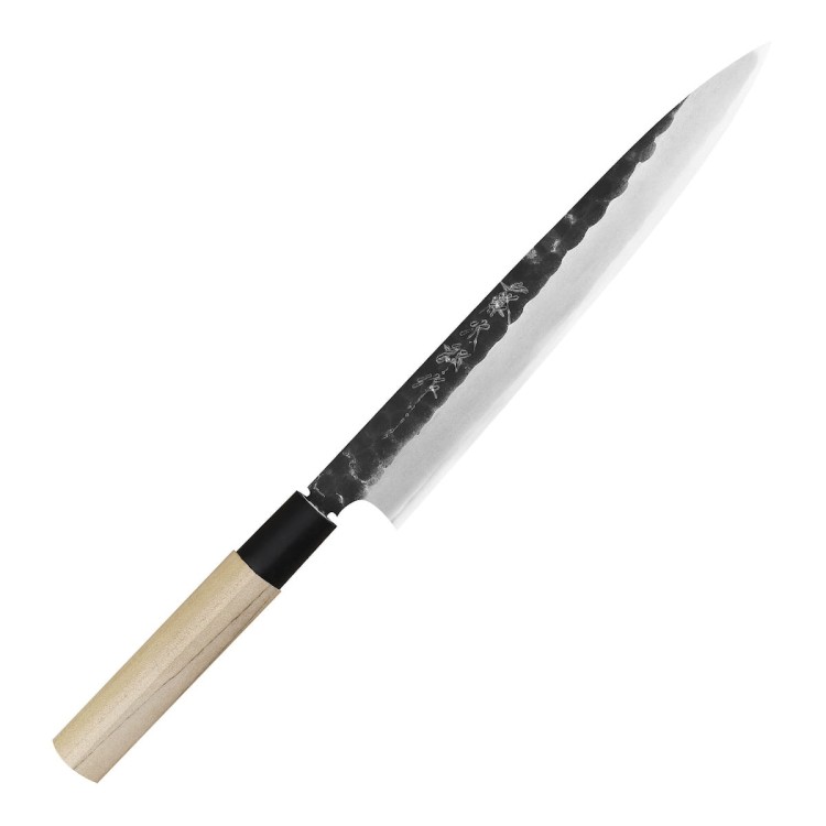 Tojiro Black Hammered Shirogami#2 Japoński Nóż Yanagiba Do Sushi 21cm