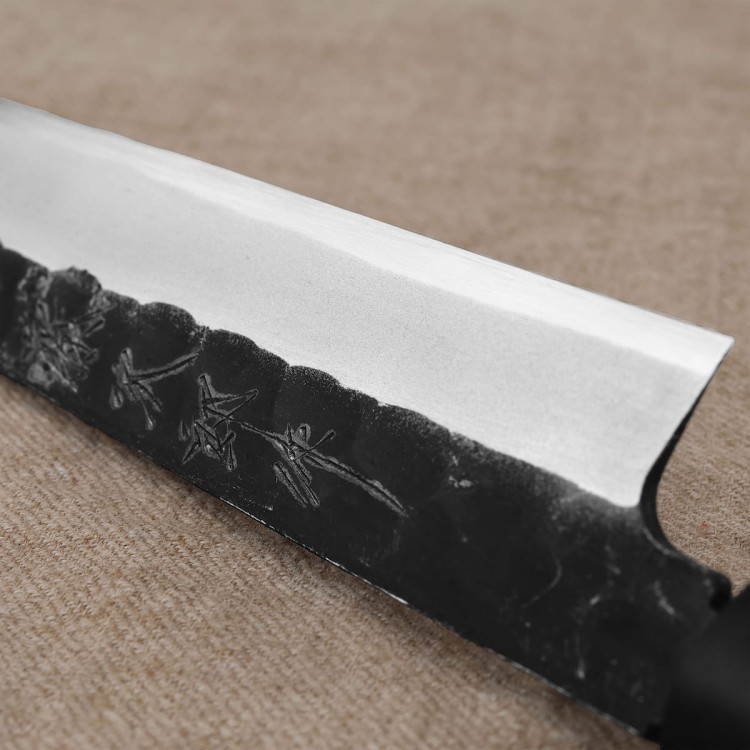 Tojiro Black Hammered Shirogami#2 Japoński Nóż Yanagiba Do Sushi 24cm