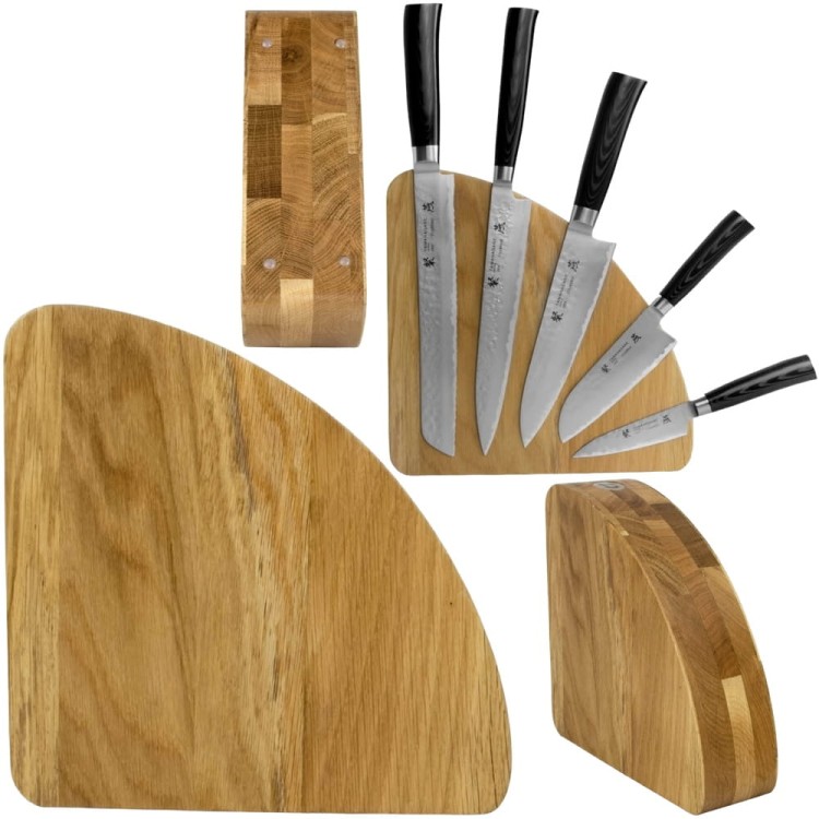 BISBELL Drewniany Blok Magnetyczny Dąb Dębowy Na Noże 25cm x 25cm