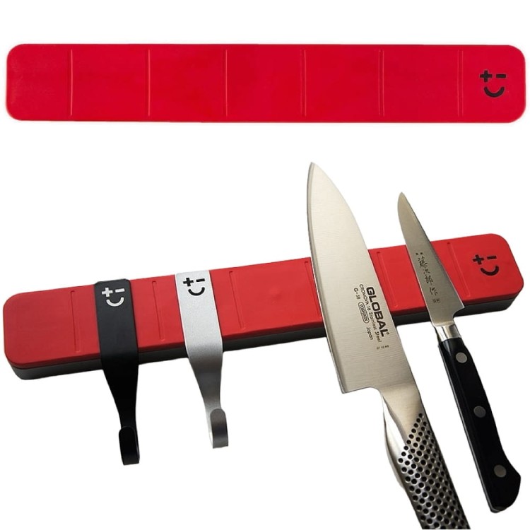 BISBELL Czerwona Listwa Magnetyczna Na Noże 30x4,5x2cm 300mm