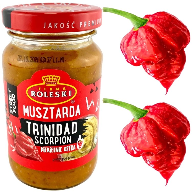Musztarda Trinidad Scorpion BARDZO OSTRA Bez Glutenu 210g ROLESKI