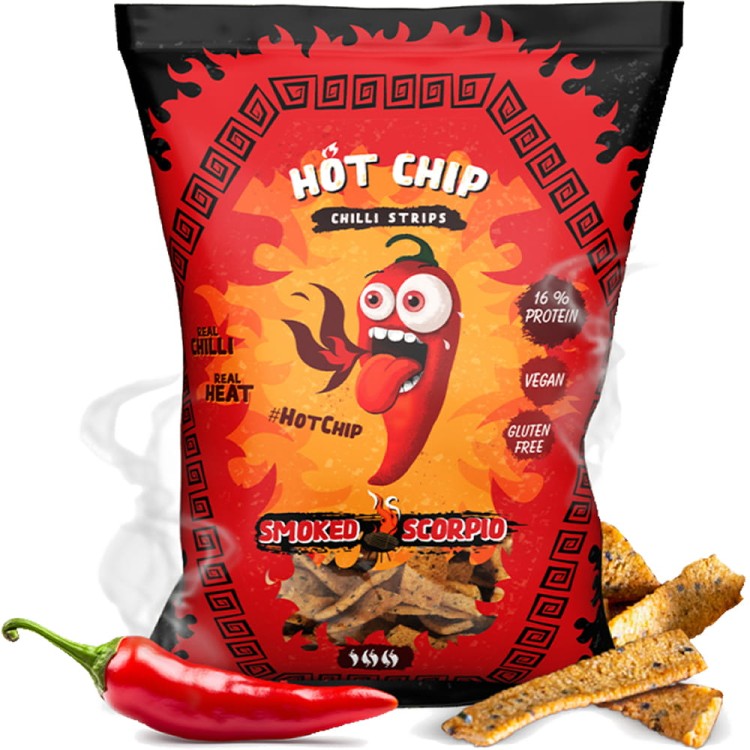 Chilli Strips 80 000 SHU SMOKED SCORPIO Zdrowe Bez Glutenu 80g HOT CHIP