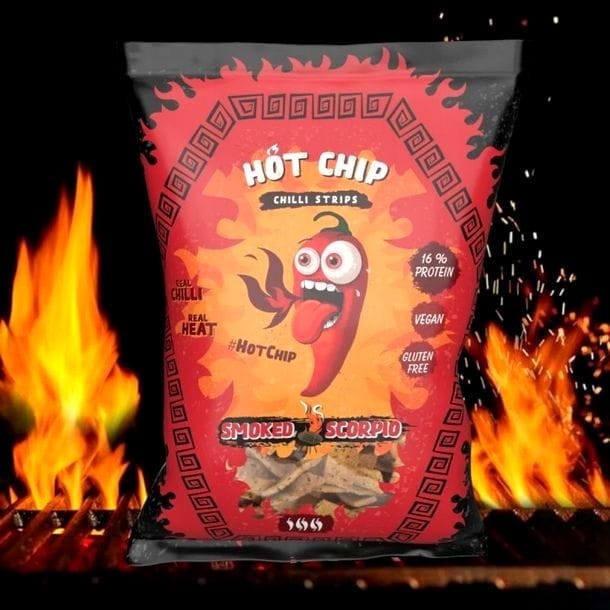 Chilli Strips 80 000 SHU SMOKED SCORPIO Zdrowe Bez Glutenu 80g HOT CHIP