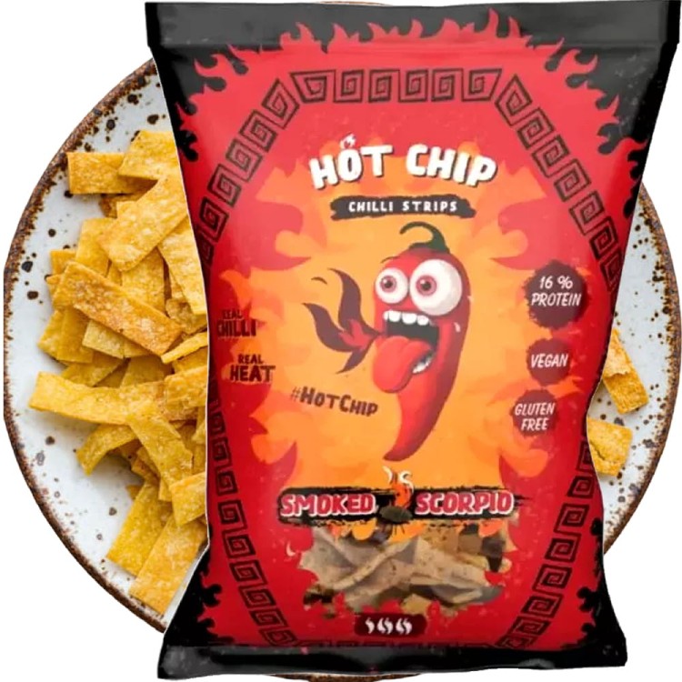 Chilli Strips 80 000 SHU SMOKED SCORPIO Zdrowe Bez Glutenu 80g HOT CHIP