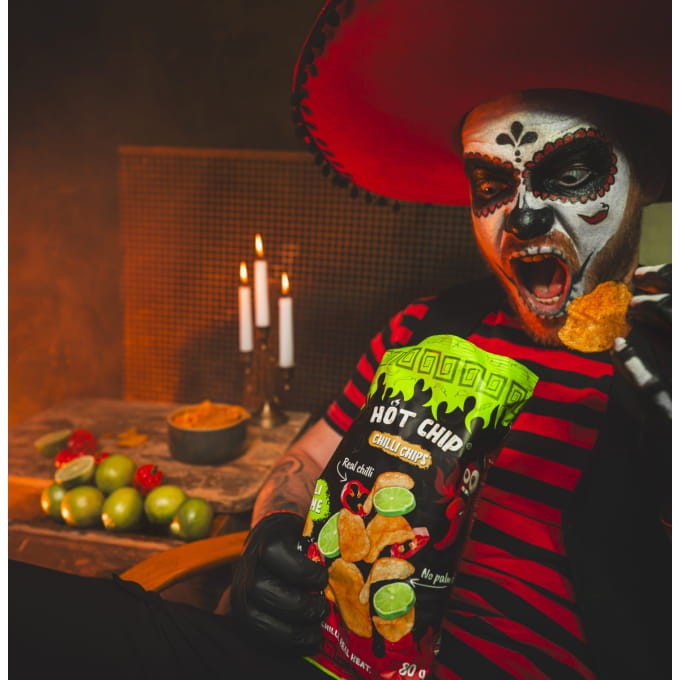 Chipsy Ziemniaczane z Chilli i Limonką Zdrowe Bez Dodatków 80g HOT CHIP