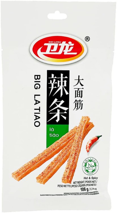 Chińska Pikantna Przekąska Big La Tiao HOT & SPICY 106g WEI-LONG
