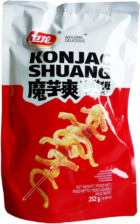 Chińska Pikantna Przekąska Konjac Shuang HOT & SPICY 252g WEI-LONG