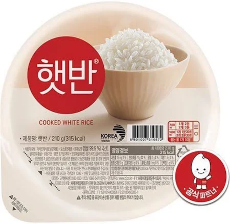 Gotowany Koreański Biały Ryż Kleisty HETBAN 210g CJ FOODS