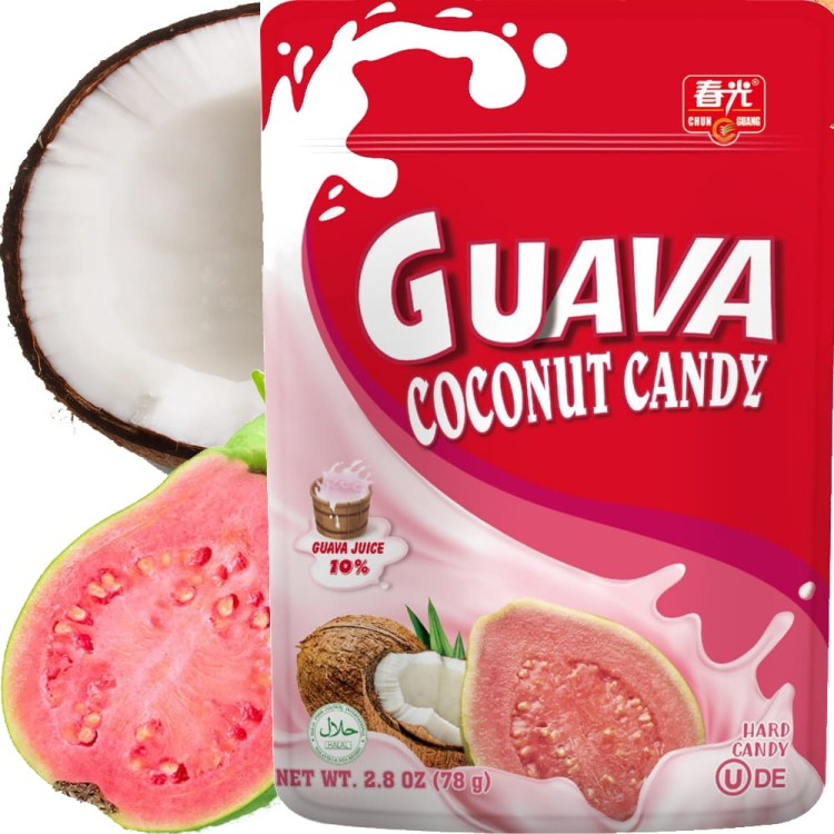 Cukierki Kokosowe z Guavą Intensywne Orzeźwiające 78g CHUN GUANG