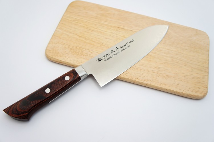 Satake Unique Nóż Mahogany Santoku 17cm