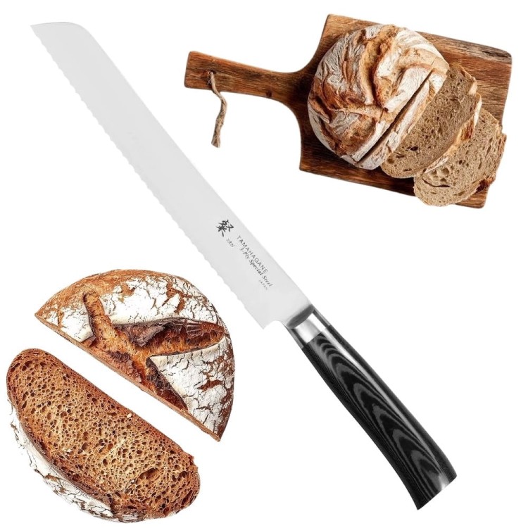 Tamahagane SAN Black VG-5 Japoński Nóż Do Chleba 23cm
