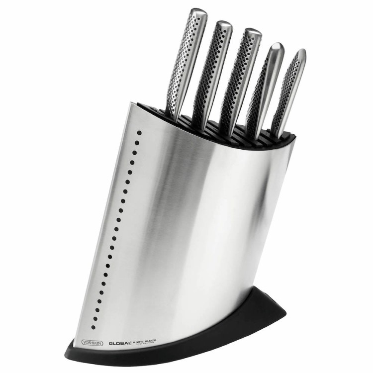 Global Japoński Komplet 5 Noży w Stalowym Bloku GKB52-SET5