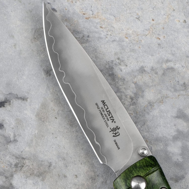 Mcusta Zanmai Shinra Maxima Green SG2 Japoński Nóż Składany 9cm