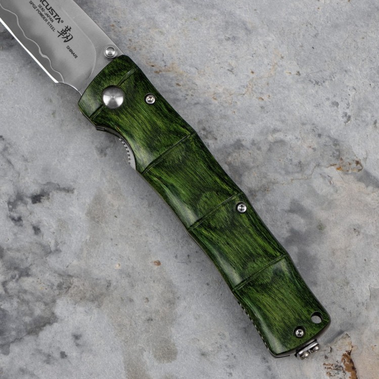 Mcusta Zanmai Shinra Maxima Green SG2 Japoński Nóż Składany 9cm
