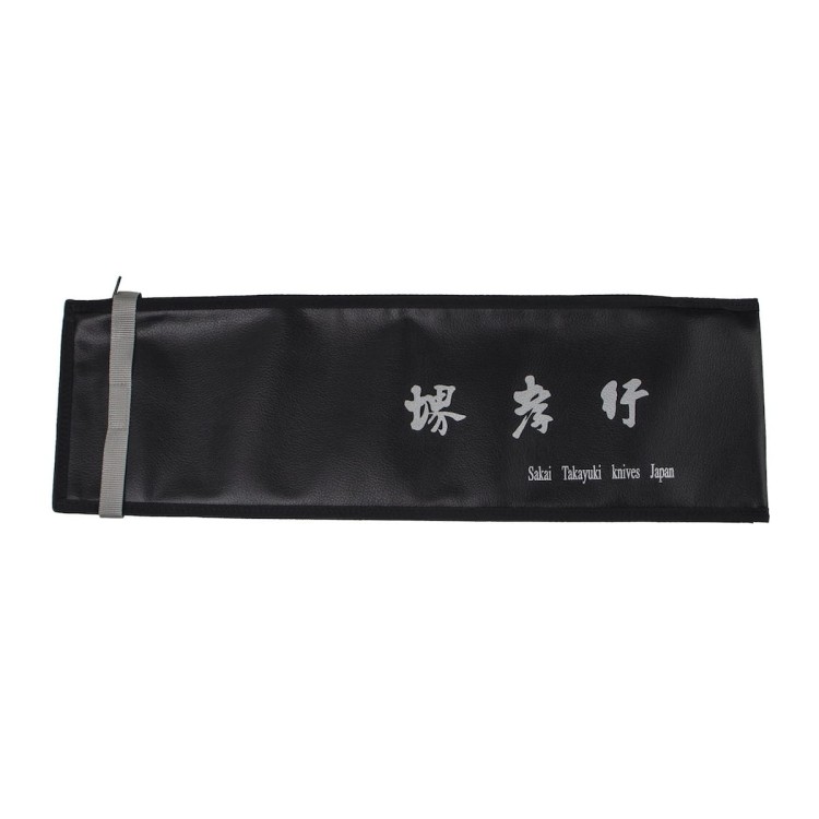 Sakai Takayuki Japońska Profesjonalna Torba Do Przechowania Noży Eco Skóra Płaska