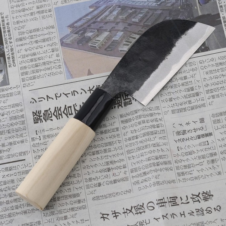 Kanetsune Shirogami#3 Kurouchi Japoński Nóż Kawa-Muki 8cm