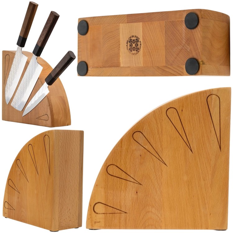 BISBELL Drewniany Blok Magnetyczny Buk Bukowy Na Noże 21cm x 21,5cm