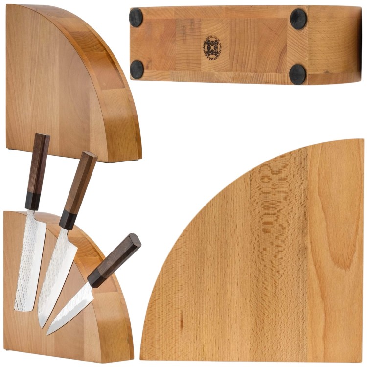 BISBELL Drewniany Blok Magnetyczny Dąb Dębowy Na Noże 25cm x 25cm