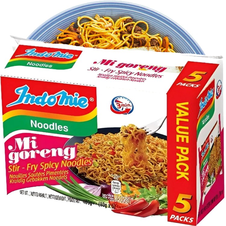 WIELOPAK Makaron Mi Goreng Stri Fry Spicy Pedas Indonezyjski 5x80g INDOMIE