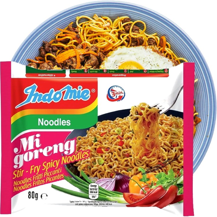 WIELOPAK Makaron Mi Goreng Stri Fry Spicy Pedas Indonezyjski 5x80g INDOMIE
