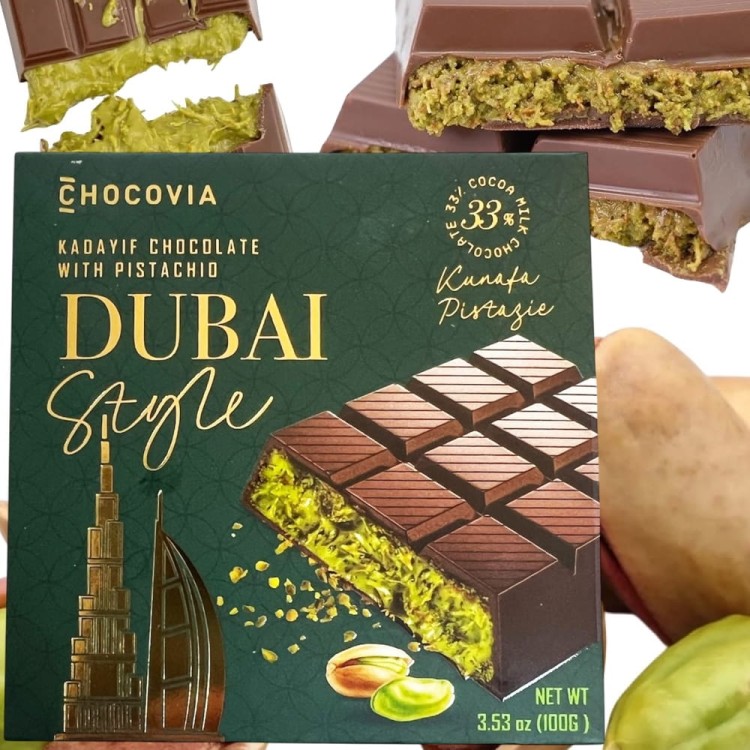 Czekolada Dubajska Mleczna z Nadzieniem Pistacjowym i Kadayif 100g CHOCOVIA