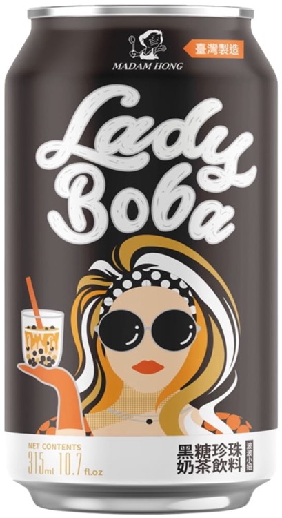 Herbata Mleczna Bąbelkowa Bubble Tea z Brązowym Cukrem 315ml Lady Boba MADAM HONG