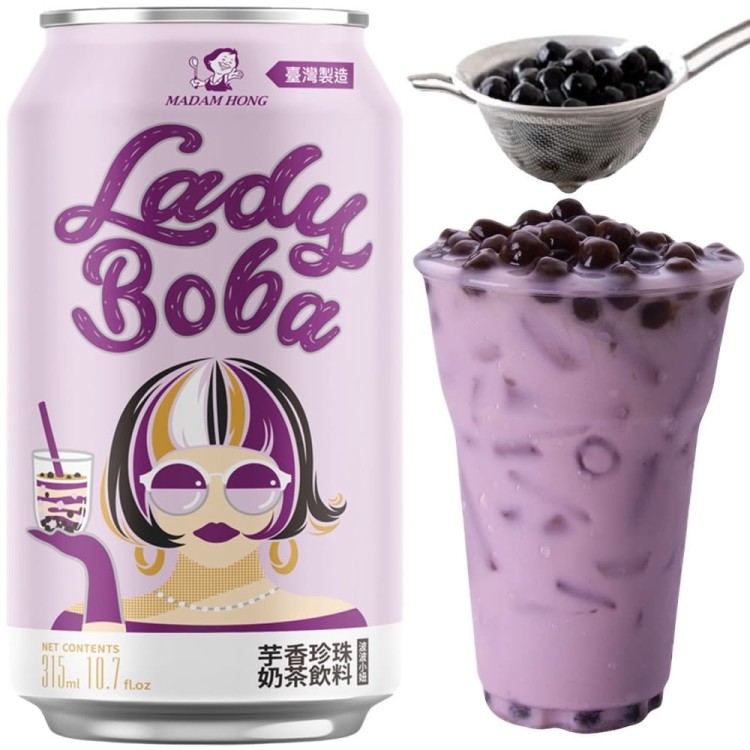 Herbata Mleczna Bąbelkowa Bubble Tea Taro 315ml Lady Boba MADAM HONG