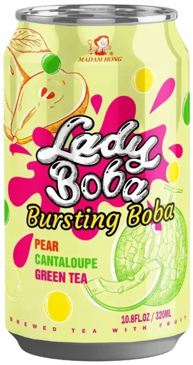 Herbata Zielona Bąbelkowa Bubble Tea Gruszka Melon 320ml Lady Boba MADAM HONG