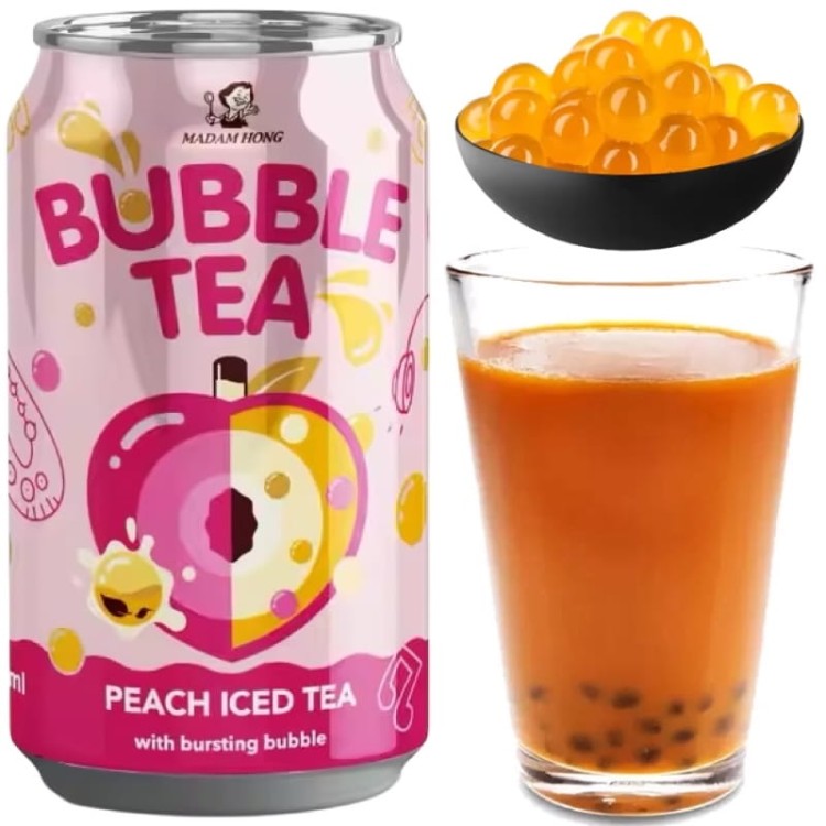 Herbata Iced Tea Bąbelkowa Bubble Tea Brzoskwinia Peach 320ml MADAM HONG