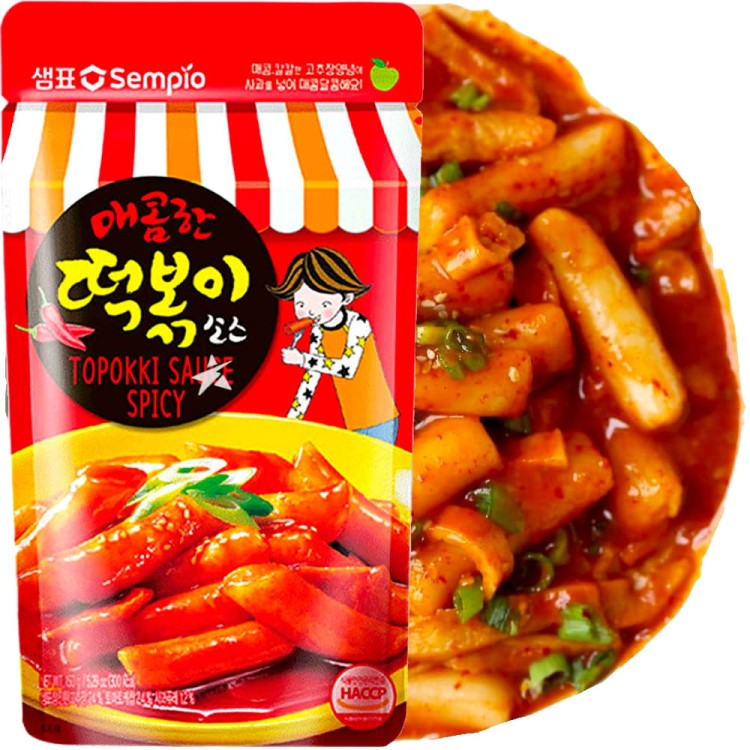 ZESTAW KLUSKI + SOS DO TTEOKBOKKI Kluski Ryżowe 3x200g i Sos Baza Topokki Słodko Ostry 150g