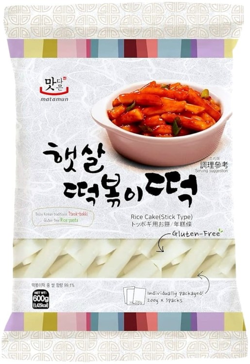 ZESTAW KLUSKI + SOS DO TTEOKBOKKI Kluski Ryżowe 3x200g i Sos Baza Topokki Słodko Ostry 150g