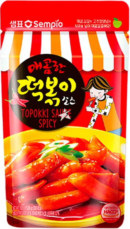 ZESTAW KLUSKI + SOS DO TTEOKBOKKI Kluski Ryżowe 3x200g i Sos Baza Topokki Słodko Ostry 150g