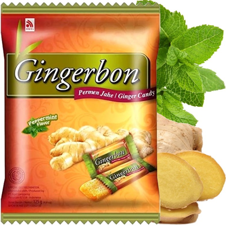 ZESTAW 4 RODZAJE Cukierki Imbirowe Original Cytryna-Mód Mango i Mięta 4x125g GINGERBON