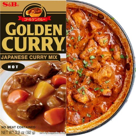 ZESTAW 3 RÓŻNE Golden Curry MILD - MEDIUM HOT - HOT Na 15 Porcji 3x92g S&B