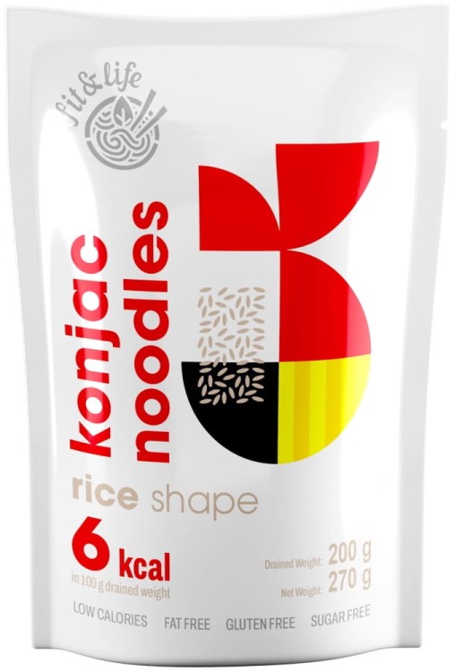 Makaron Bezglutenowy Shirataki Rice z Mąki Konjac w Zalewie 250g FIT & LIFE