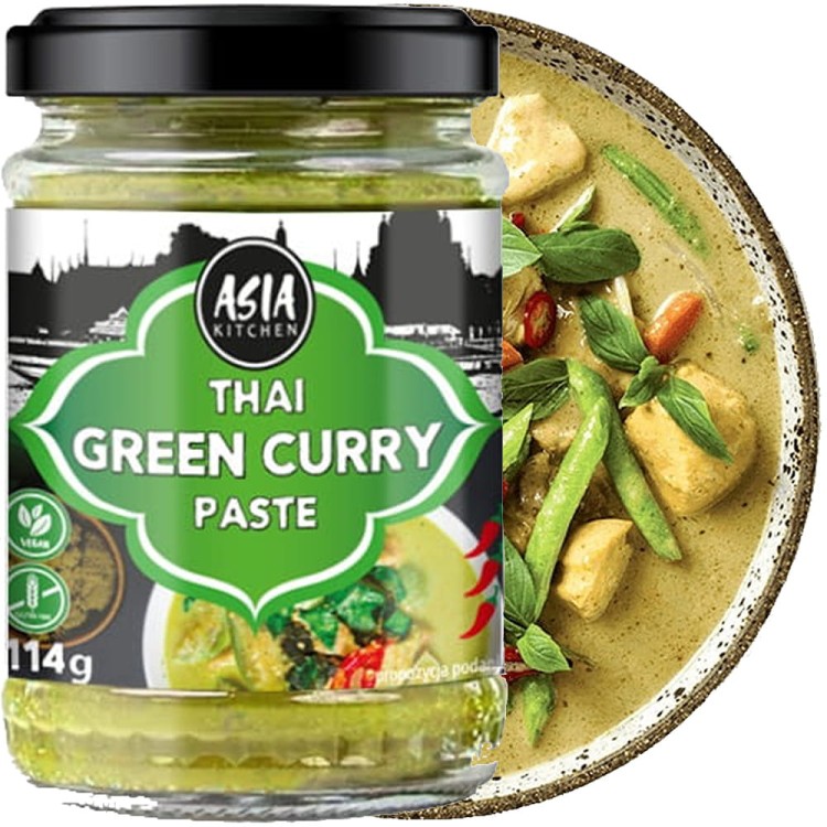 ZESTAW 3 RÓŻNYCH PAST CURRY MIX Zielona Czerwona i Żółta Pasta Curry 3x114g ASIA KITCHEN