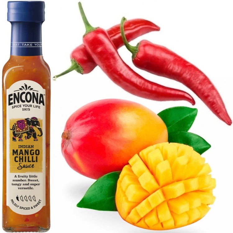 Gęsty Sos Indian Słodkie Mango i Chili Marynata Dip Do Grilla 142ml ENCONA