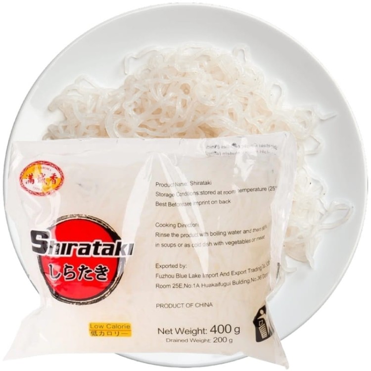 Makaron Bezglutenowy Shirataki Nitki Angel Hair z Mąki Konjac w Zalewie 400g CITY AROMA