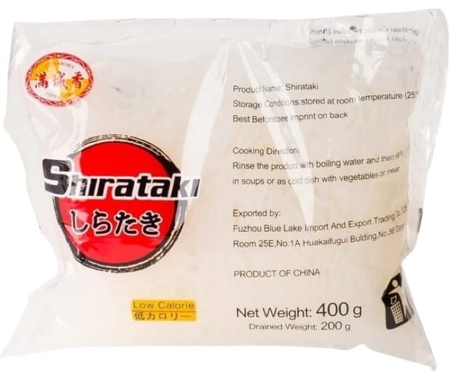 Makaron Bezglutenowy Shirataki Nitki Angel Hair z Mąki Konjac w Zalewie 400g CITY AROMA