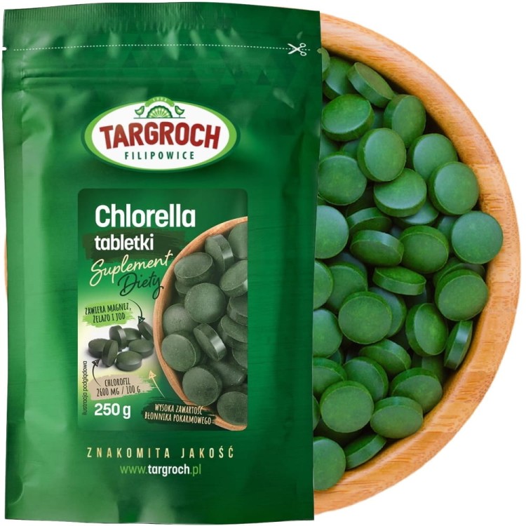 Chlorella 250mg Algi Morskie Tabletki 1000 Sztuk TARGROCH