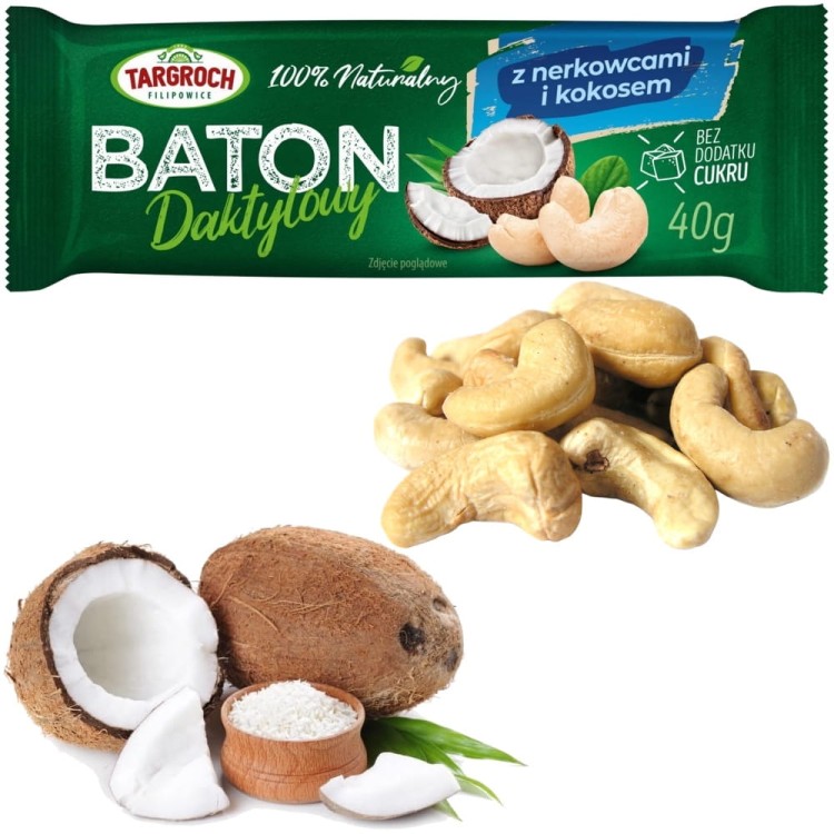 Baton Daktylowy z Nerkowcami i Kokosem 40g TARGROCH