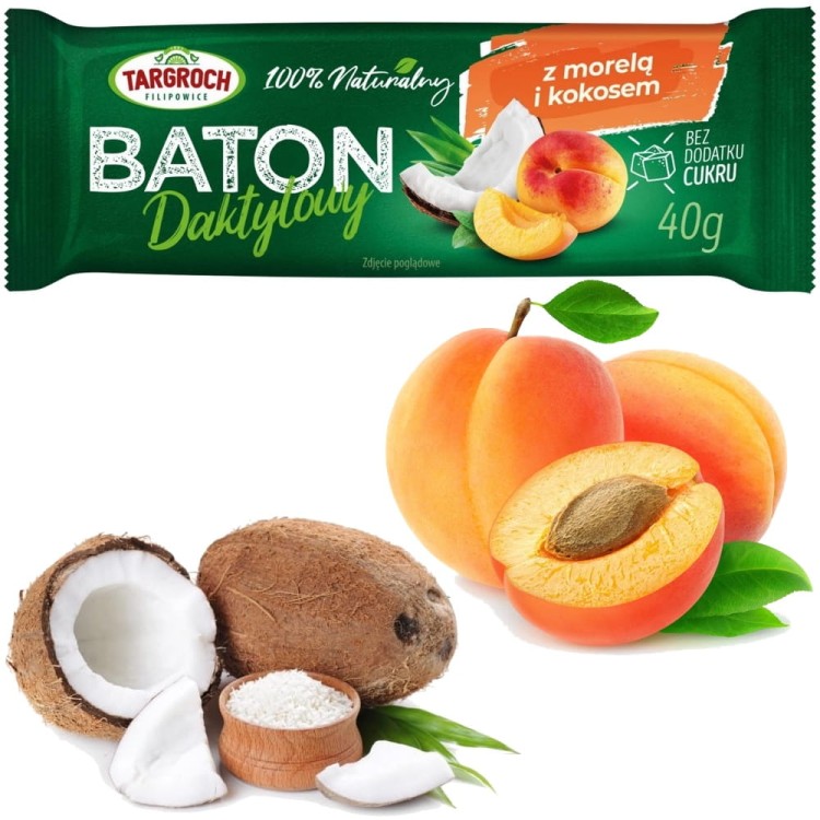 Baton Daktylowy z Kokosem i Morelami 40g TARGROCH