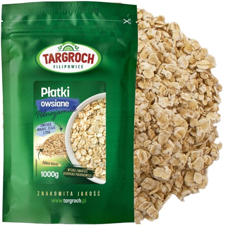 Płatki Owsiane Pełnoziarniste 1kg TARGROCH
