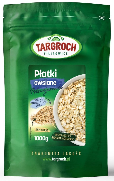 Płatki Owsiane Pełnoziarniste 1kg TARGROCH