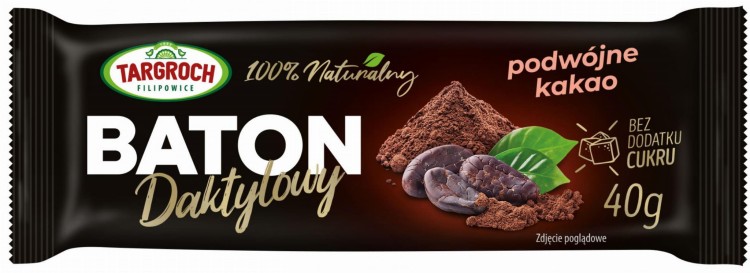 Baton Daktylowy Podwójne Kakao 40g TARGROCH